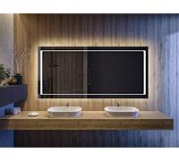 Artforma 1500x800 mm Modern Bathroom Mirror with LED light and Additional Features - Selection of Switches/Demister Heat Pad/Bluetooth Speaker - Wall Mounted Illuminated Mirror - Lighting