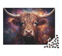 Artful animal 1000pcs bull paper jigsaw for adults educational puzzle brain training wall decor 70x50cm/1000pcs