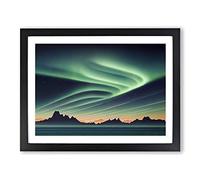 Artful Aurora Borealis H1022 Framed Print for Living Room Bedroom Home Office Décor, Wall Art Picture Ready to Hang, Black A4 Frame (34 x 25 cm)