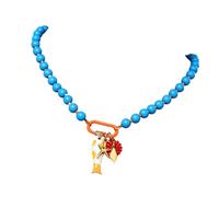 Artful Beaded Necklace with Coastal Charms, Acrylic-Look Statement Jewelry for Beach Inspired Casual Day Looks Coastal Necklace Beach Inspired Jewelry Collarbone Chain Colorful Charm Piece Casual
