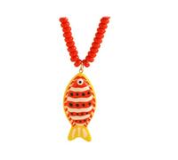 Artful Beaded Necklace with Coastal Charms, Acrylic-Look Statement Jewelry for Beach Inspired Casual Day Looks Coastal Necklace Beach Inspired Jewelry Collarbone Chain Colorful Charm Piece Casual