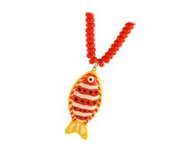 Artful Beaded Necklace with Coastal Charms, Acrylic-Look Statement Jewelry for Beach Inspired Casual Day Looks Coastal Necklace Beach Inspired Jewelry Collarbone Chain Colorful Charm Piece Casual