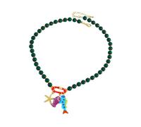Artful Beaded Necklace with Coastal Charms for Daily Wear | Acrylic-Look Statement Jewelry for Beach Inspired Casual Day Looks, Collarbone Length Accent for Relaxed Resort