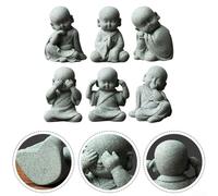 Artful Buddha Monk Figurines for Calming Living Areas See Speak Hear No Evil (E)