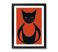 Artful Cat Framed Print for Living Room Bedroom Home Office Décor, Wall Art Picture Ready to Hang, Black A3 Frame (34 x 46 cm)