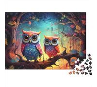 Artful Owl Forest 1000 Pieces Jigsaw for Adults Thick Paper Puzzle Educational Owl Picture Brain Relax Decor 38x26cm/1000pcs