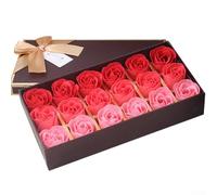 Artfully Crafted Soap Roses in Box 18 Beautiful Flowers for Celebrating Love and Affection (Red)