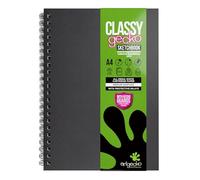 Artgecko Mixed Media Sketch Book A4 Portrait - 60 Pages (30 Sheets) 150gsm White Cartridge Paper with Protective Inlays