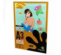 Artgecko Pro Acrylic Sketchpad A3 Portrait - 20 Sheets 240gsm White Cartridge Paper