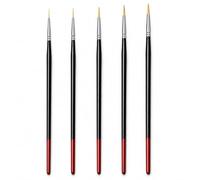 ARTGOTO Fine Detail Paint Brushes, 5-Piece Long Handle Round Brush Set, 0-4 | Pointed Round Tips for Acrylic, Gouache, Watercolour and Paint by Numbers; Ideal for Fine Lines, Details and Canvas Painting