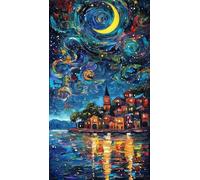 ARTGOTO Large Paint by Numbers for Adults Starry Night Village