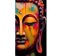 ARTGOTO Large Paint by Numbers Kits for Adults,15.7x27.5in/40x70cm Painting by Numbers for Adults Buddha A,Paint by Numbers Canvas Kits for Home Wall Decor(Without Frame)