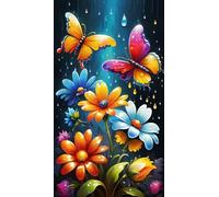 ARTGOTO Large Paint by Numbers Kits for Adults,15.7x27.5in/40x70cm Painting by Numbers for Adults Flowers Butterfly A,Paint by Numbers Canvas Kits for Home Wall Decor(Without Frame)