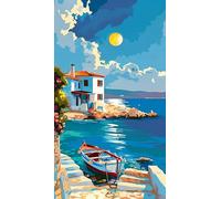 ARTGOTO Large Paint by Numbers Kits for Adults,15.7x27.5in/40x70cm Painting by Numbers for Adults Landscape Sea View A,Paint by Numbers Canvas Kits for Home Wall Decor(Without Frame)