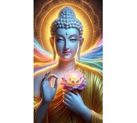 ARTGOTO Large Square Drill Diamond Art Painting Kits for Adults,15.7x27.5inch/40x70cm Large Crystal Art Kits for Adults,Buddha C Square Full Drill Picture for Home Wall Decor