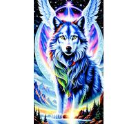 ARTGOTO Large Square Drill Diamond Art Painting Kits for Adults,15.7x27.5inch Large Crystal Art Kits for Adults,Wolf A Square Full Drill 40x70cm Picture for Home Wall Decor