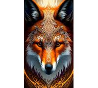 ARTGOTO Large Square Drill Diamond Art Painting Kits for Adults,15.7x27.5inch Large Crystal Art Kits for Adults,Fox A Square Full Drill 40x70cm Picture for Home Wall Decor