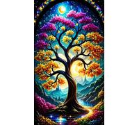 ARTGOTO Large Square Drill Diamond Art Painting Kits for Adults,15.7x27.5inch Large Crystal Art Kits for Adults,Tree of Life A Square Full Drill 40x70cm Picture for Home Wall Decor