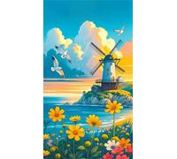 ARTGOTO Windmill Diamond Painting Kit for Adults 15.7 x 27.5 Inch