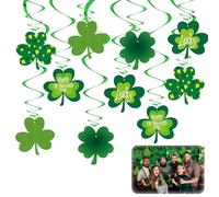 ARTGUTS 10Pcs St. Patrick's Day Hanging Swirl Decorations,Lucky Shamrock Hanging Swirls,St. Patrick's Day Decorations,Festive Irish Decor for Home, Office & Classroom Celebrations