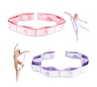ARTGUTS 2pcs Gymnastics Stretch Band, 8-Loop Flexstrap Stretching Strap with Adjustable Loops, Elastic Yoga Straps for Kids Adult, for Gymnastics Training, Yoga, Pilates, Dance, Physical Therapy