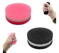 ARTGUTS 2pcs Taba Squishy,Fufu Squishy,Oreo Squishy,Squishy Oreo,Ultra Soft Stress Relief Toy,Biscuit Stress Relief,Pinching Simulation,Ideal for Kids and Adults,Perfect Desk Accessory(Black and Pink)