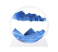 Arthink Moving Sand Art Picture in Motion Round Glass 3D Deep Sea Landscape, Dynamic Sand Art Sandscapes, Sensory Relaxing Desktop Table Decor Desk Decor Art Desk (7 inch, Red)