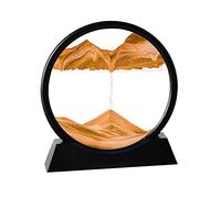 Arthink Moving Sand Art Picture,Liquid Motion 3D Sea Sandscape in Motion Display, Flowing Sand Frame Desktop Art Bookshelves Home Office Decoration (12 inch, Orange)