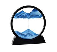 Arthink Moving Sand Art Picture,Liquid Motion 3D Sea Sandscape in Motion Display, Flowing Sand Frame Desktop Art Bookshelves Home Office Decoration (12 inch, Blue)