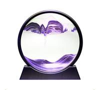 Arthink Moving Sand Art Picture,Liquid Motion 3D Sea Sandscape in Motion Display, Flowing Sand Frame Desktop Art Bookshelves Home Office Decoration (12 inch, Purple)