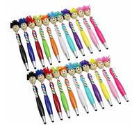 Arthink Pack of 20 Mop Head Ballpoint Pens, Funny Mop Topper Pens with Plush Hair,Writing Click Pen Portable Cute Cartoon Multi-function Signing Pen,Suitable for Office Schools