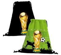 ARTHLBF Kids Drawstring Bag 2 Pcs Football Party Drawstring Bags Soccer Backpack Drawstring Gym Bag Football Drawstring Backpack for Children Drawstring Backpack String Bag Party Gifts Bags