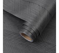 Arthome Black Wood Peel and Stick Wallpaper,40cmx3m Natural Grain Contact Paper Rustic Self Adhesive Removable Waterproof Vinyl Wrap Wall Paper for Furniture