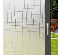 Arthome Frosted Privacy Window Film Static Cling Glass Window Sticker Removable Non-Adhesive Sun Blocking Window Tint Vinyl for Living Room Home Office Cross Pattern 60 x 254cm