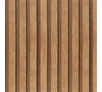 Arthome Modern Wood Slats Peel and Stick Wallpaper Removable Geometric Film for Home Walls,Bedroom,Stripe Grain Wood Effect Vinyl Self Adhesive Contact Paper,Light Brown Stripe,44x305cm