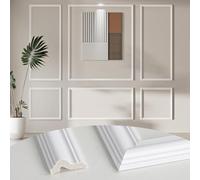 Arthome Pre-Cut Wall Molding Kit of 6 Frames,Premade Wall Panels for Interior Wall Decor,Picture Frame Moulding,Panneau Mural Decoratif for Living Room Bedroom, Installed with Glue(Aarch)