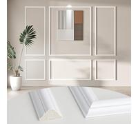 Arthome Pre-Cut Wall Molding Kit of 6 Frames,Premade Wall Panels for Interior Wall Decor,Picture Frame Moulding,Panneau Mural Decoratif for Living Room Bedroom, Installed with Glue