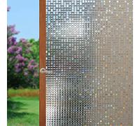 Arthome Window Film Privacy Static Cling Glass Window Sticker Rainbow Mosaic Tint Non-Adhesive Sun Blocking Film Vinyl Ideal for Living Room Bathroom Kitchen Home Office 60 x 200cm