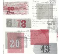 Arthouse 620002 Camden Vintage Love Letter Red Wallpaper Red Love, Time Piece, Vintage