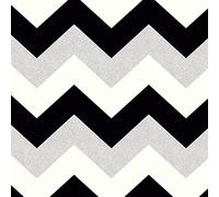 Arthouse 892301 Glitterati Chevron Wallpaper, Black/Platinum