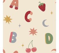 Arthouse Alphafruit Blush Pink & Sage Wallpaper