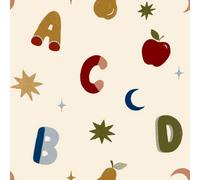 Arthouse Alphafruit Cream,yellow & Olive Wallpaper