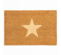 Arthouse Astley Star Embossed PVC Backed Coir 60x40cm Doormat in Natural | Size: 40 cm x 60 cm Arthouse Natural 40 cm x 60 cm