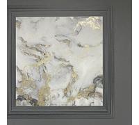 Arthouse Bahia Panel Charcoal Wallpaper 923005 - Granite Stone Wood Panel Metallic Gold Effect Bedroom Wallpaper