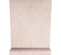 Arthouse Blush Pink Silver Grey Moroccan Damask Textured Heavy Vinyl Wallpaper