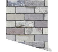 Arthouse Brick Effect Wallpaper Grey