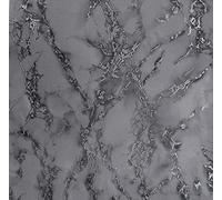 Arthouse Carrara Marble Charcoal Coloured Wallpaper,for Living Spaces & Feature Walls, Kitchen Bedroom Hallway Dining Wallpaper 10.05m x 0.53m Roll, Marble Effect 296702, Grey, Full Roll