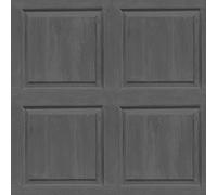 Washed Panelled Wallpaper - Charcoal