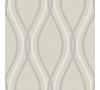 Arthouse Contour Taupe Geometric Waves Lines/ Stripe Wallpaper 902901