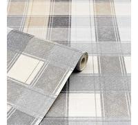 Arthouse Paste The Paper Wallpaper Country Check Grey 901902 Full Roll